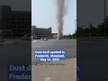 Dust devil spins up in a Maryland parking lot