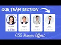 Responsive Our Team Section Using HTML CSS JS Hover CSS Effect Web Development