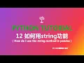12 how do I use string methods in pandas