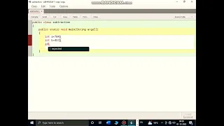 Java program for subtraction in bluej