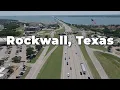Traffic of I-30 in Rockwall Texas aerial drone 4k 60fps