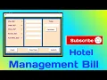 Hotel Management Bill using python