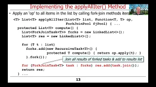 Evaluating the applyAllIter Java Fork-Join Framework Programming Model