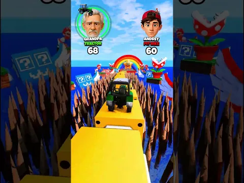GRANDPA IN A TRACTOR VS ANDREY IN A PIT BIKE - BeamNG Drive