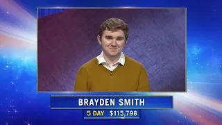 Brayden Smith In Loving Memory Tournament of Champions 2021 JEOPARDY