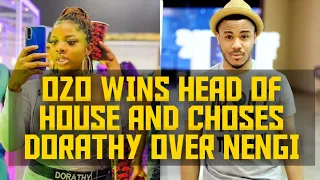 drama as ozo wins head of house and picks dorathy over nengi