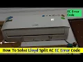 Split AC EC Error Code Problem How to fix EC error in AC What is EC error code on Lloyd split AC