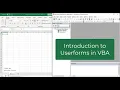 Introduction to Userforms in VBA