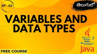Variables and Data Types in Java Java Programming Cognify Telugu Tutorials