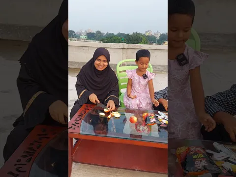 Ayesha Moni Is Eating an Apple on the Rooftop with Mom 🍎❤️ #AyeshaMoni #FamilyVlog #shortsfeed