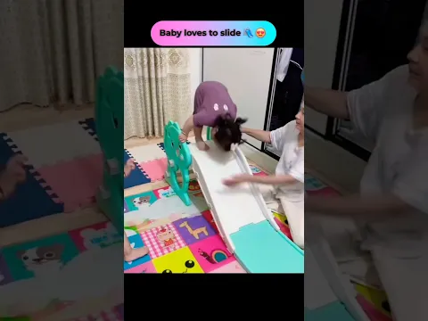 Baby loves to slide 🛝 😍 #baby #funny