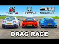911 Turbo S v GTR Nismo vs Honda NSX DRAG RACE