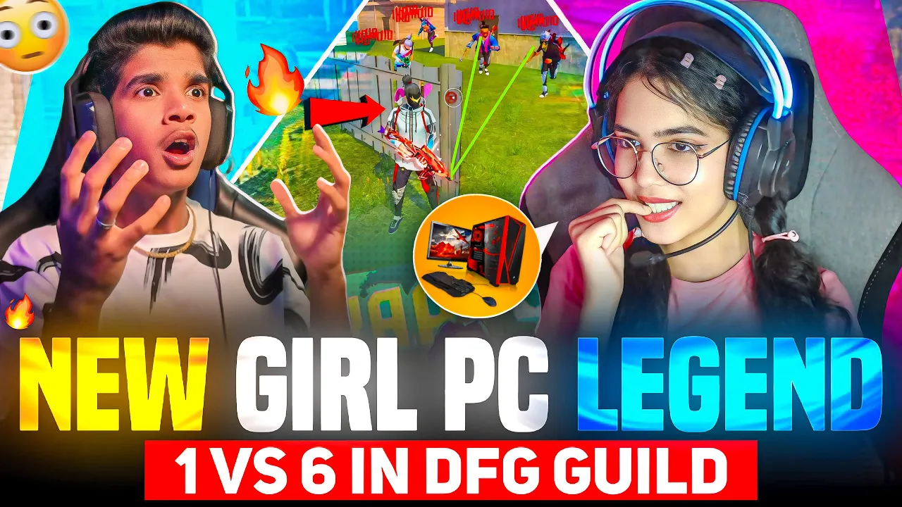 😨NEW DFG GIRL👧 PC LEGEND | 1 VS 6🔥| NEW 💕GIRLFRIEND ?? | FREE FIRE IN TELUGU #dfg #freefire