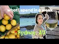what I spend in a week as a yuppie in Sydney, Australia