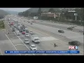 Woman with dog leads pursuit on San Diego highway