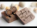 Father of the Bride Wooden Cufflinks Personalized Usher Gift Initial Cufflinks Wedding Cufflinks