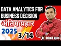 Data Analytics for Business Decision Antim Prahar 2025 MBA Important Questions Answer