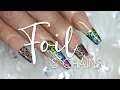 ACRYLIC NAILS Coffin with EASY Rainbow Leopard Print Nail Foil design
