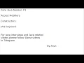 Core Java Session Access Modifiers Constructors this keyword