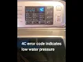 What does 4C or 4E code mean on a Samsung Washer machine