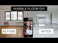 DIY MARBLE FLOOR USING PEEL STICK CONTACT PAPER RENTER FRIENDLY