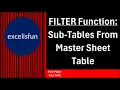 FILTER Function to Create Sub Table from Master Table Data Validation Too Excel Magic Trick 1842
