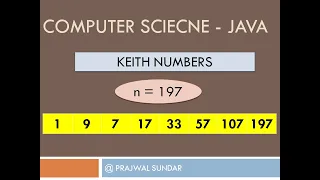 Computer Science Java - Keith Numbers
