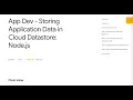 App Dev - Storing Application Data in Cloud Datastore Node js Qwiklab