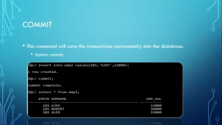 TCL COMMIT Command SQL Basics Tutorial - 14