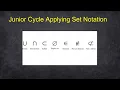 Applying Set Notation - Sets Venn Diagrams Junior Cycle Maths