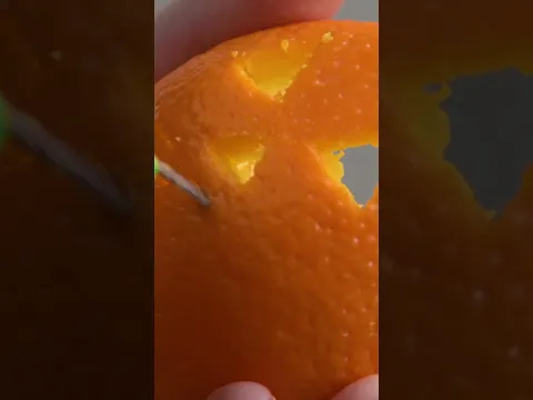 Carve oranges to make jack-o-lantern candles 🎃🕯️