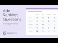 How to add Ranking Questions in Google Forms