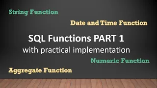 SQL built-in Functions with practical implementation Part 1 Single row TechnonTechTV