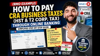 BMO Example How to pay CRA Business HST T2 Corp Tax Taxes through Online Banking