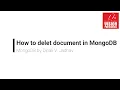 How to delete document in MongoDB