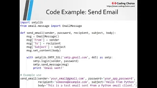 Python Email Client to emails