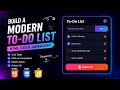 Build a Modern To-Do List with HTML CSS JavaScript Responsive UI