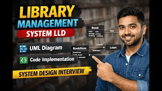 Library Management System LLD System Design Interview Step-by-Step UML Code