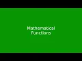 Chapter 4 Mathematical Functions in Java