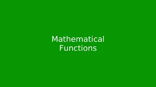 Chapter 4 Mathematical Functions in Java
