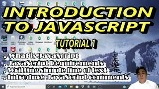 JAVASCRIPT TUTORIAL 1 TAGALOG INTRODUCTION