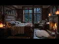 COZY GOTHIC BEDROOM IN THE RAIN WITH FIREPLACE Dark Romantic Ambience