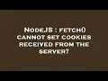 NodeJS fetch cannot set cookies received from the server