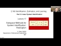 Lecture 17 Subspace Methods for System Identification