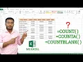 MS Excel - COUNT COUNTA COUNTBLANK Function Use of COUNT COUNTA COUNTBLANK in Microsoft Excel