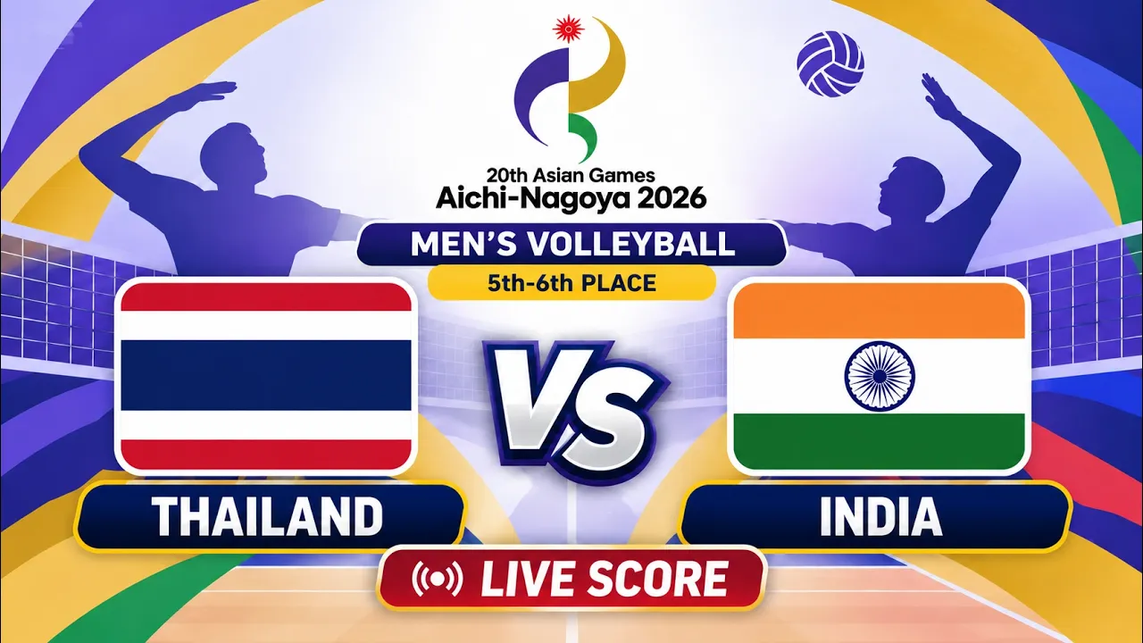 🔴 LIVE | THAILAND vs INDIA | (5-6th) AG 2026 Men's Volleyball | Livescore Volleyball