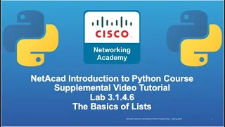 Cisco NetAcad Introduction to Python Course - Supplemental Lab Tutorial Solution Set Lab 3 1 4 6
