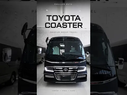 Make every journey first-class. 🖤🚐The Toyota Coaster delivers space, comfort, and premium travel.