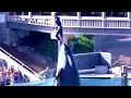 KILLER WHALE THROWS TRAINER IN AIR AT SEA WORLD SAN DIEGO CALIFORNIA 2009