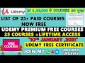 List of 25 Free Udemy Courses Udemy Free Course With Free Certificate - 100 off coupon code